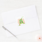 Valentijnsdag Kikker Vierkante Sticker (Envelop)