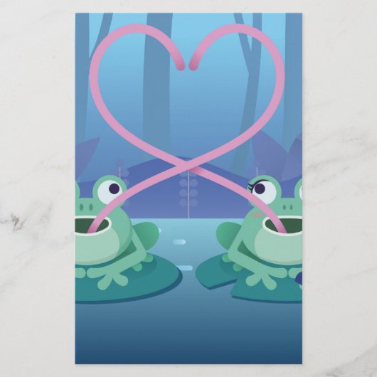 Valentijnsdag kikkervislevers briefpapier (Voorkant)