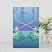 Valentijnsdag kikkervislevers briefpapier (Staand voorkant)