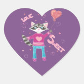 Valentijnsdag kind wasbeer stickers (Voorkant)