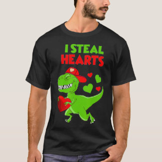 Valentijnsdag Kinder Dinosaur TRe Lover I Steal He T-shirt