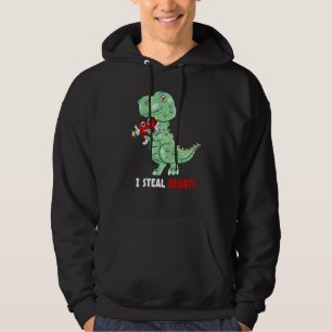Valentijnsdag Kinder Dinosaurus T Rex I Steal Hear Hoodie