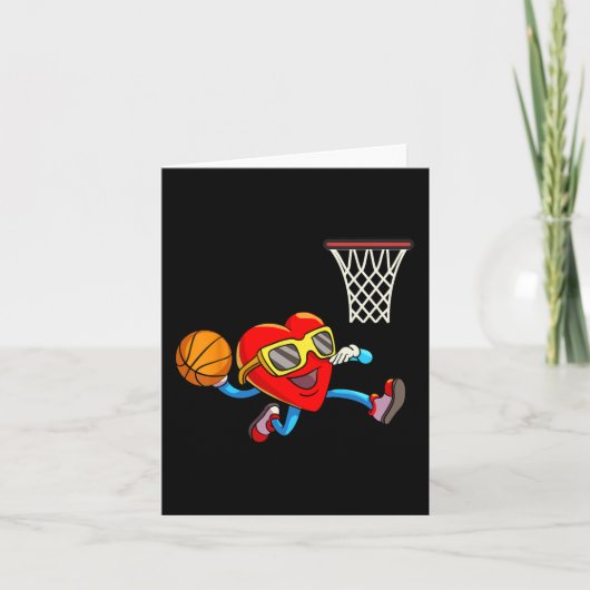 Valentijnsdag Kinder jongens Mannen Heart Dunking  Kaart (Voorkant)