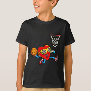 Valentijnsdag Kinder jongens Mannen Heart Dunking  T-shirt