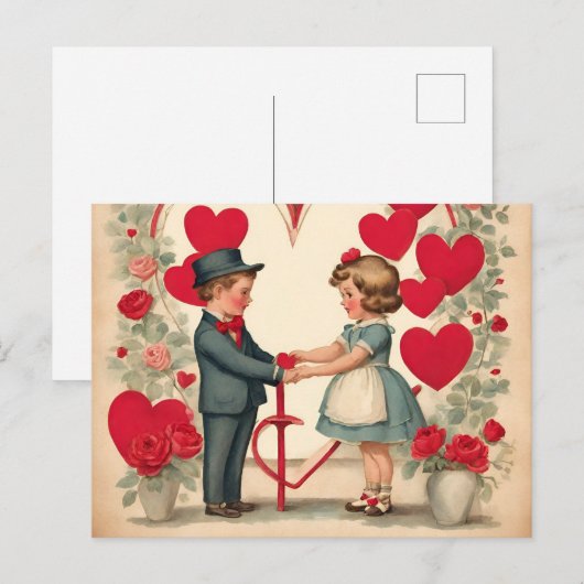  Valentijnsdag Kinderen Feestdagenkaart (Voorkant / Achterkant)