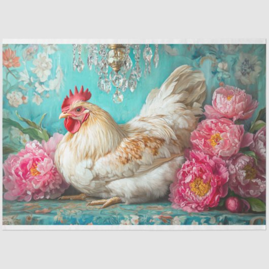 Valentijnsdag kipdecoupage Tissuepapier (Voorkant)