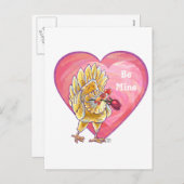 Valentijnsdag kippen feestdagenkaart (Voorkant / Achterkant)