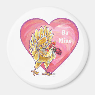 Valentijnsdag kippen magneet