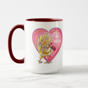 Valentijnsdag kippen mok
