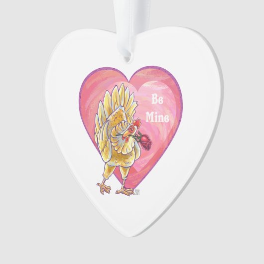 Valentijnsdag kippen ornament (voorkant)