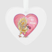 Valentijnsdag kippen ornament (voorkant)