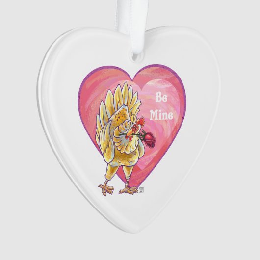Valentijnsdag kippen ornament (voorkant)