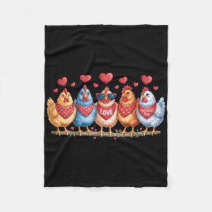 Valentijnsdag Kippen Pluimvee Liefhebbers Romeins Fleece Deken