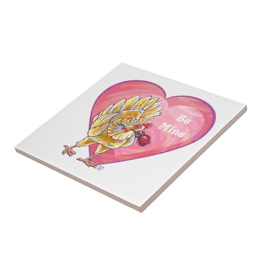 Valentijnsdag kippen tegeltje (Zijkant)