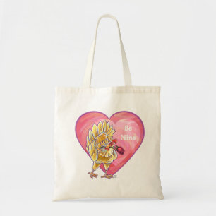 Valentijnsdag kippen tote bag