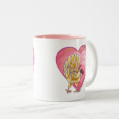 Valentijnsdag kippen tweekleurige koffiemok (Voorkant rechts)