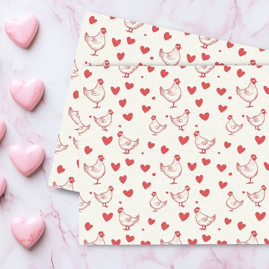 Valentijnsdag Kippenhart Liefde Tissuepapier