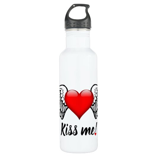 Valentijnsdag Kiss me 24.Oz waterfles (Voorkant)