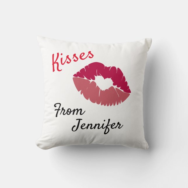 Valentijnsdag  Kiss Pillow Kussen (Voorkant)