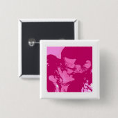 Valentijnsdag Kiss Vierkante Button 5,1 Cm (Voorkant /achterkant)