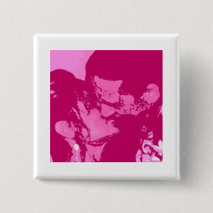 Valentijnsdag Kiss Vierkante Button 5,1 Cm