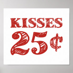 Valentijnsdag Kisses 25 cent Poster