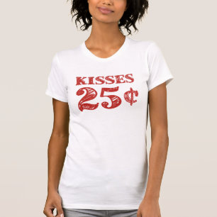 Valentijnsdag Kisses 25 cent T-shirt