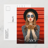 Valentijnsdag Kisses met Selfie-foto Briefkaart (Voorkant / Achterkant)