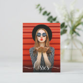 Valentijnsdag Kisses met Selfie-foto Briefkaart (Staand voorkant)