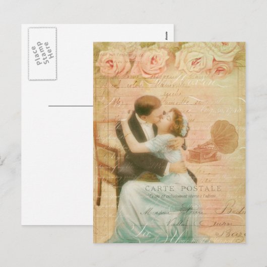  Valentijnsdag Kissing Couple Collage Feestdagenkaart (Voorkant / Achterkant)