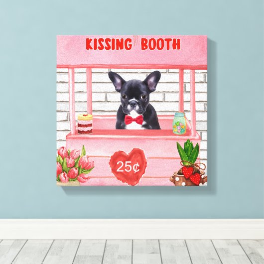 Valentijnsdag KissingBooth Canvas Afdruk (Insitu (Houten vloer))