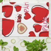 Valentijnsdag Kitchen handdoek, Parijs Frankrijk Theedoek (Gevouwen)