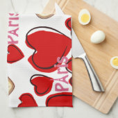 Valentijnsdag Kitchen handdoek, Parijs Frankrijk Theedoek (Quarter Fold)