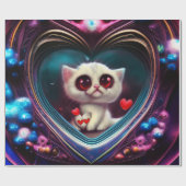 Valentijnsdag Kitten Cadeaupapier (Vlak)