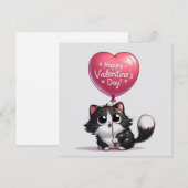 Valentijnsdag Kitten Feestdagenkaart (Voorkant / Achterkant)