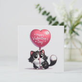 Valentijnsdag Kitten Feestdagenkaart (Staand voorkant)