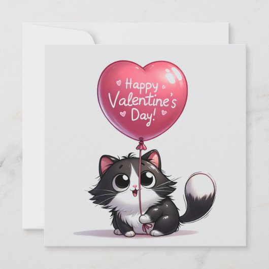 Valentijnsdag Kitten Feestdagenkaart (Voorkant)