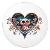 Valentijnsdag Kitten Keramische Knop (Voorkant)