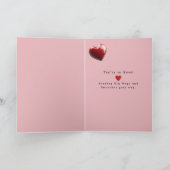 Valentijnsdag Kitten Rode Harten Roze Rozen Kaart (Binnen)