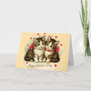 Valentijnsdag Kittens Blank Groet Bedankkaart