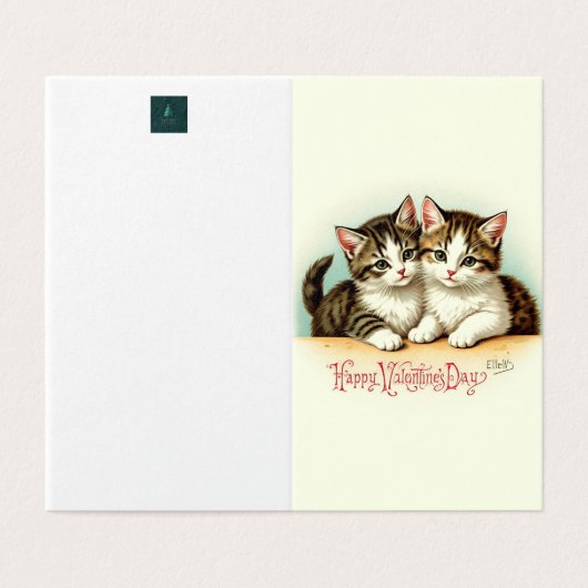  Valentijnsdag Kittens Blank Groet Kaart (Buitenkant ongevouwen)