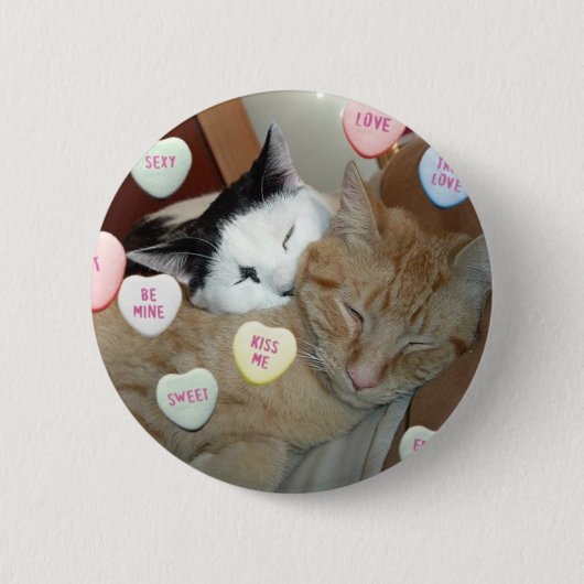 Valentijnsdag Kittens Ronde Button 5,7 Cm (Voorkant)