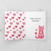 Valentijnsdag Kitty Cat Kaart (Binnen)