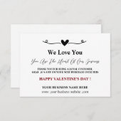 Valentijnsdag Klantenwaardering klant Bedankkaart (Voorkant / Achterkant)