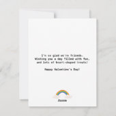 Valentijnsdag klas kinderen dinosaurus regenboog feestdagenkaart (Achterkant)