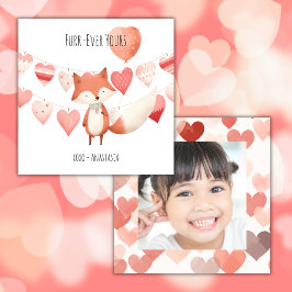 Valentijnsdag klaslokaal, Hartjes van een Cute Vos Notitiekaartje