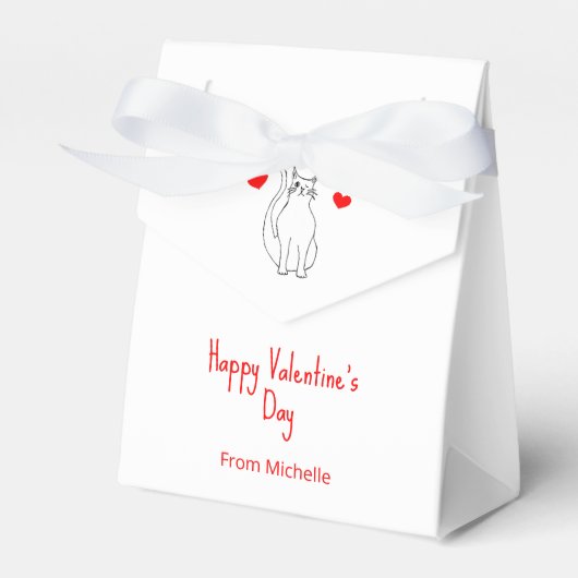 Valentijnsdag klaslokaal kattenkat hart bedankdoosjes (Voorkant Zijde)