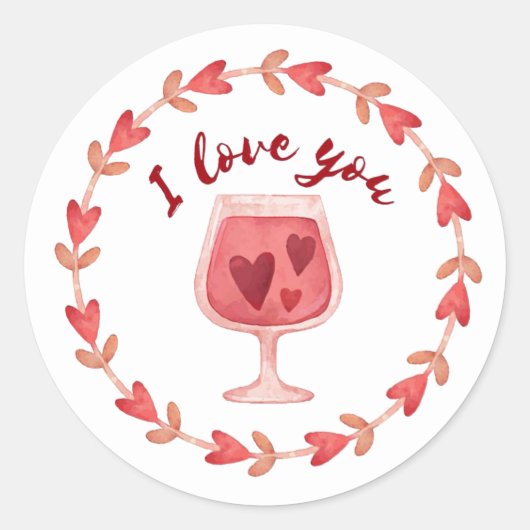 Valentijnsdag Klassic Round Sticker (Voorkant)