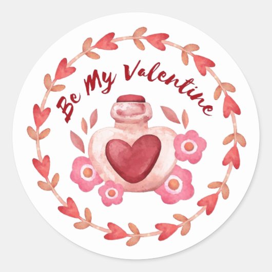 Valentijnsdag Klassic Round Sticker (Voorkant)