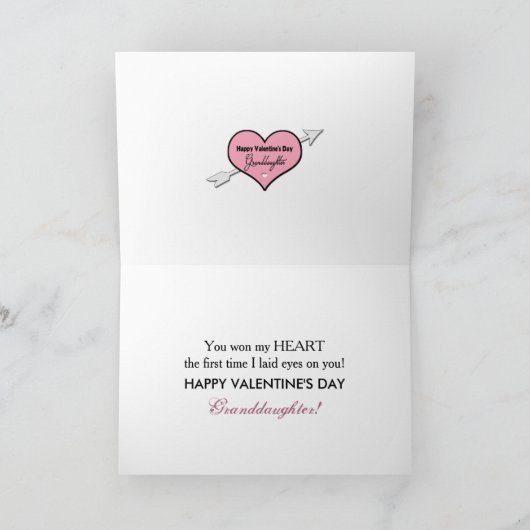 Valentijnsdag - Kleindochter - Chevron Design Feestdagen Kaart (Binnen)